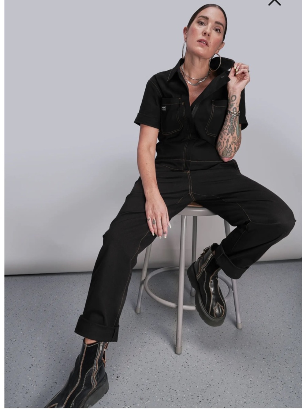 Wildfang The Essential Coveralls Black Short sleeve Sz XS
